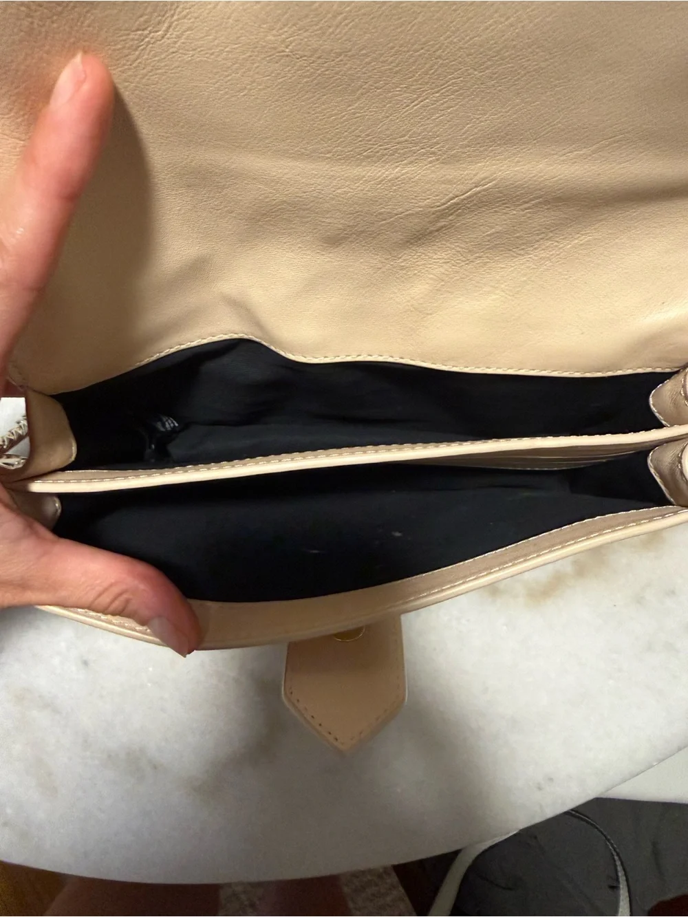 & Other Stories Leather Crossbody Bag in Beige